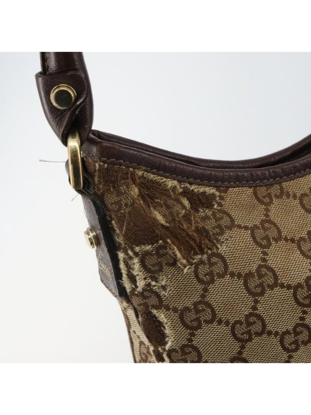 Authentic GUCCI GG Canvas Abbey Shoulder Bag Beige Gold 130738 - Picture 16 of 16